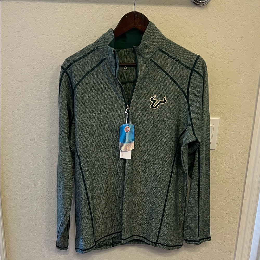 Antigua Men's Heathered Green Lightweight Shirt Jacket
